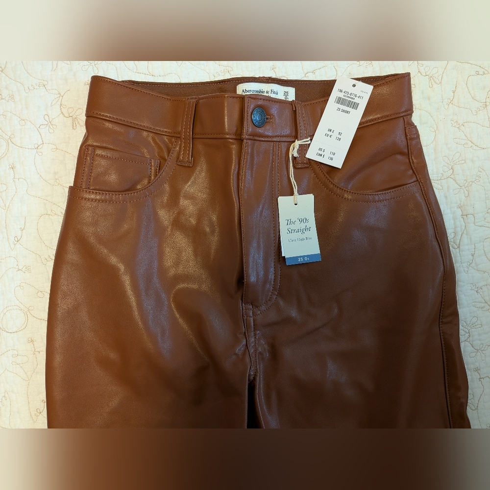 Abercrombie Vegan Leather 90s Straight Pant